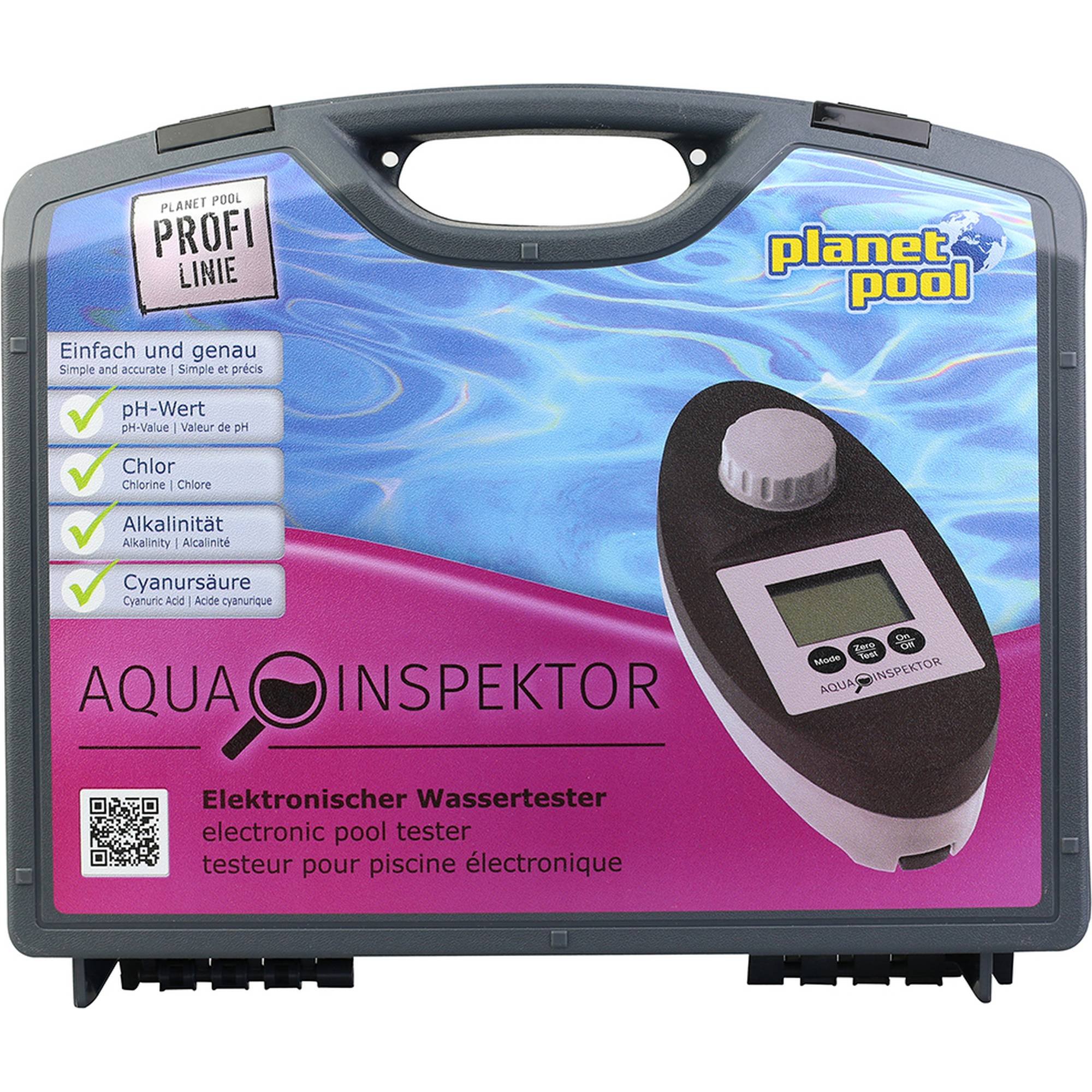 Aqua Inspektor Profi-Messgerät Wassetest, Chlor/pH/Cya/Alkalinität, im Planet Pool Koffer