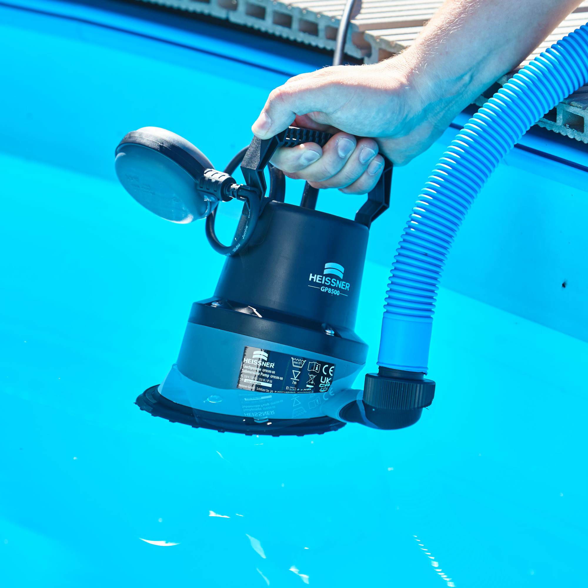 Pool-Tauchpumpe mit Soft-Standfuß 8500 l/h