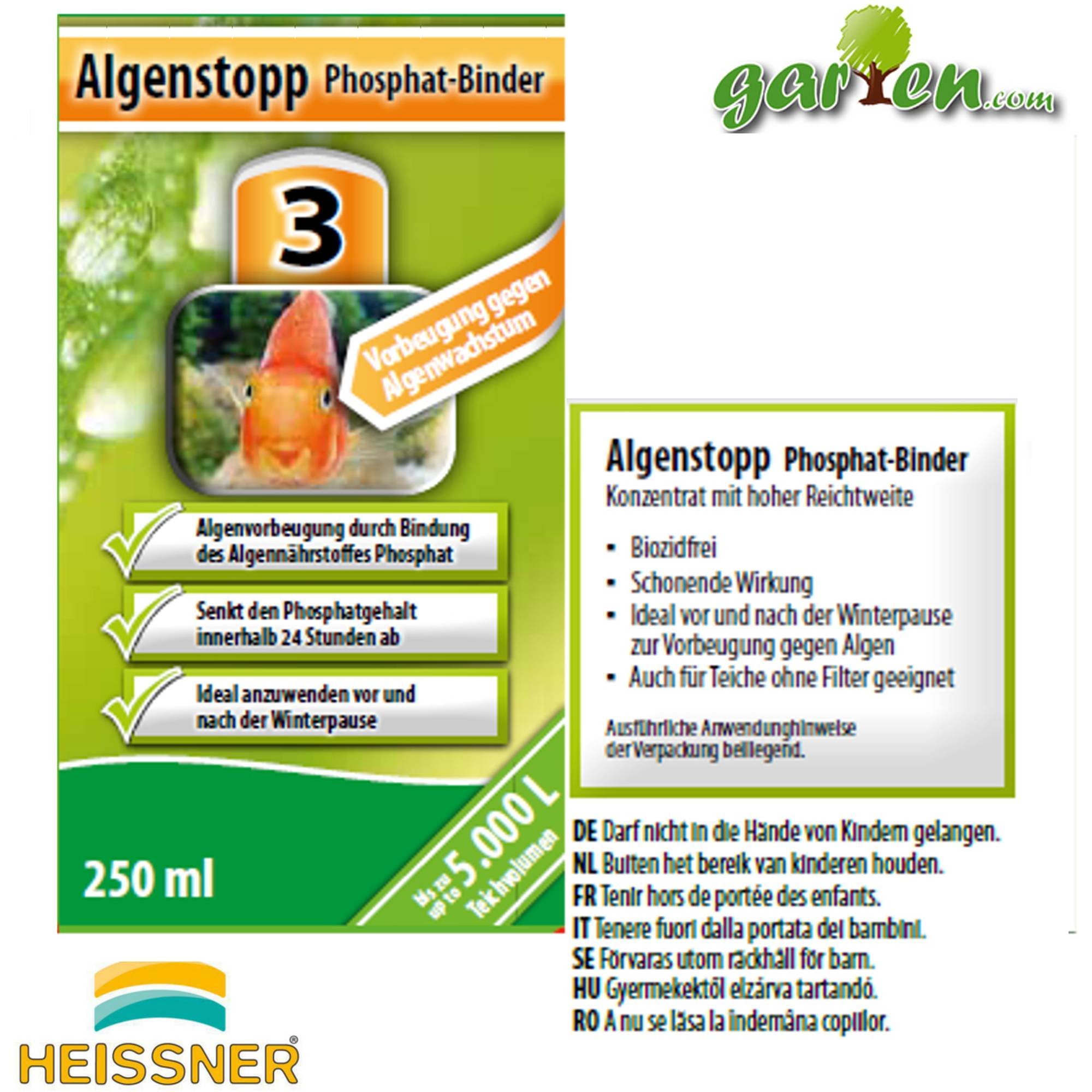 Algenstopp - Phosphat-Binder von Heissner 250 ml