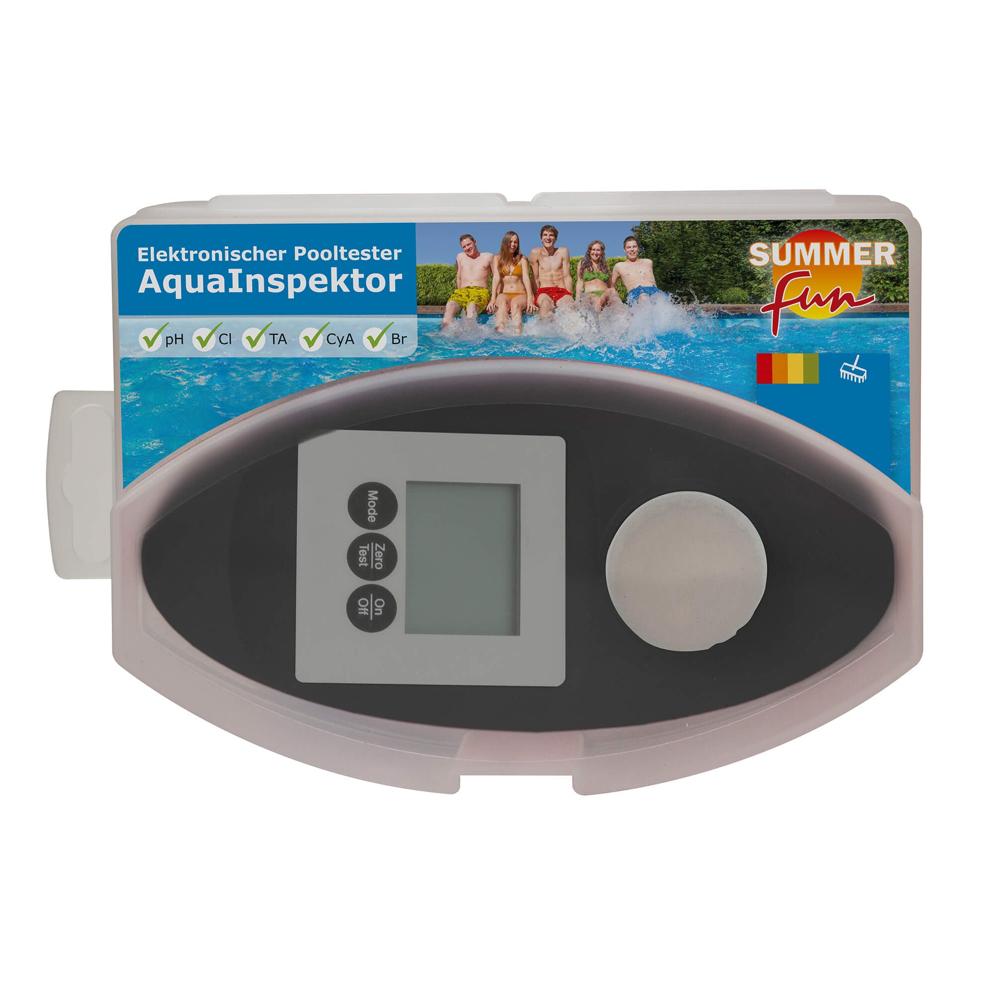 Elektronisches Messgerät (Aqua Inspektor), Chlor/pH, Summer Fun in Plastikbox