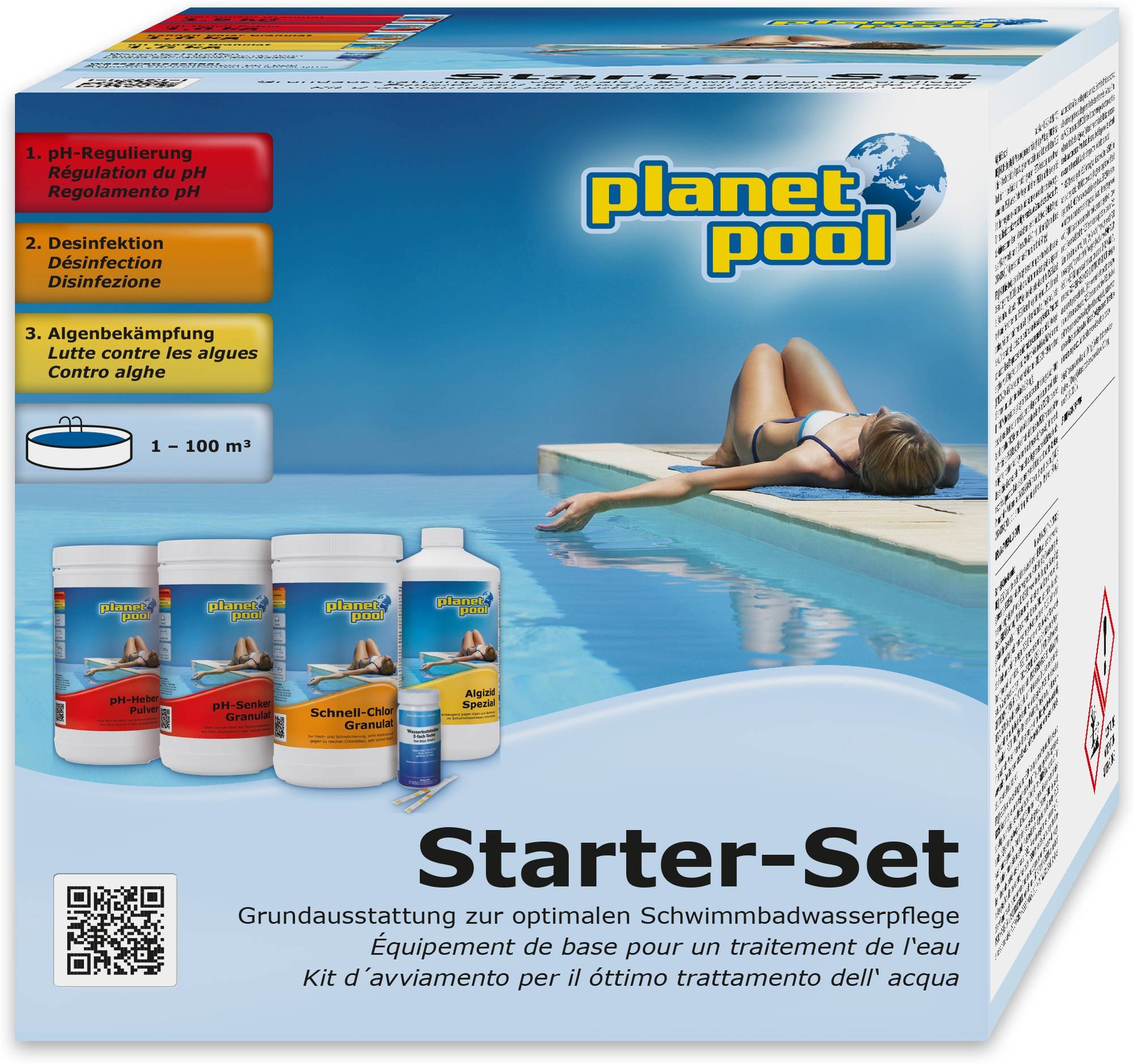Planet Pool Wasserpflege Starter-Set - 3 Komponenten Chlorvariante