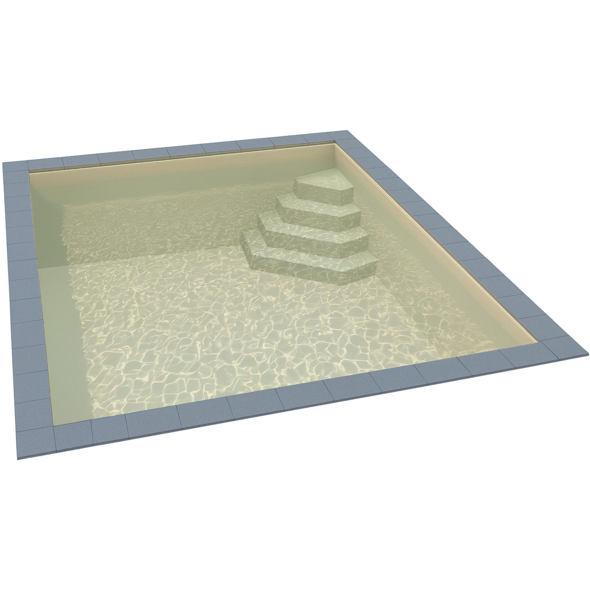 KWAD Styropor Pool Easy mit Ecktreppe rechts 8 x 4 x 1,5 m sand