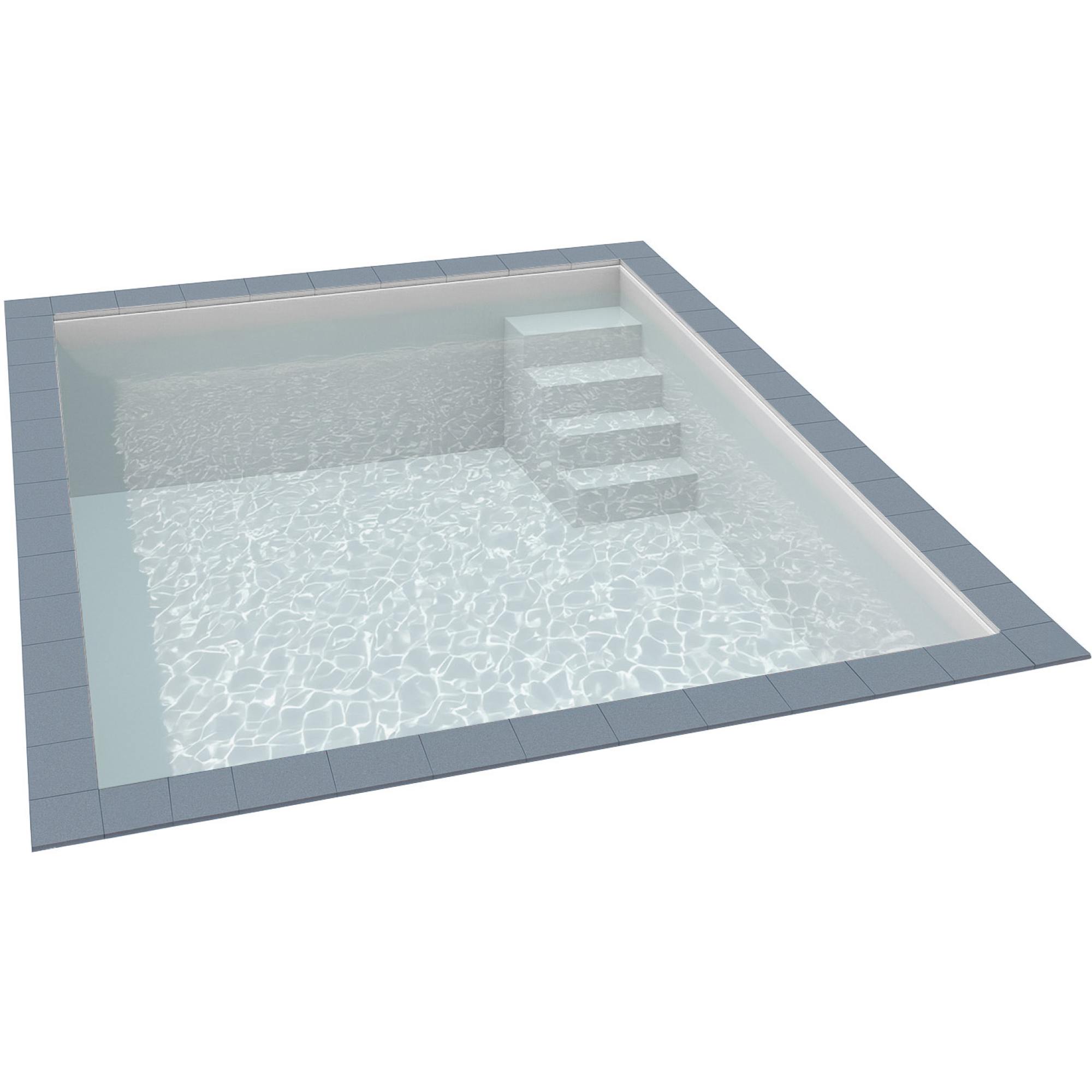 KWAD Styropor Pool Easy mit gerader Treppe rechts 8 x 4 x 1,5 m weiß