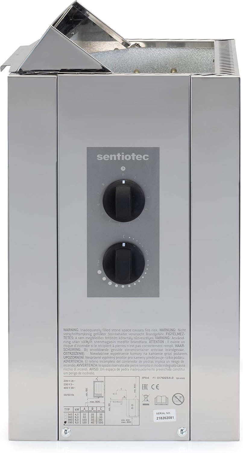 Sentiotec Viking Saunaofen 6 kW, integrierte Steuerung