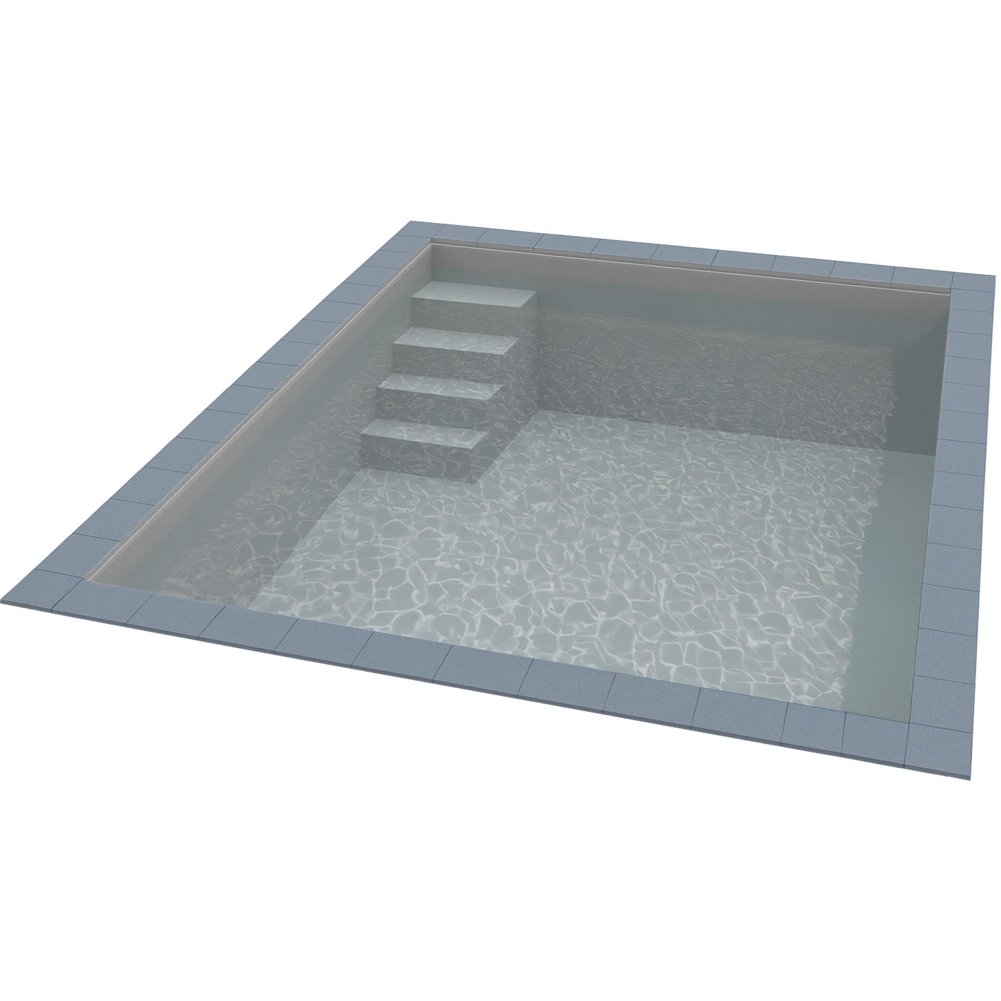 KWAD Styropor Pool Easy mit gerader Treppe links 8 x 4 x 1,5 m grau