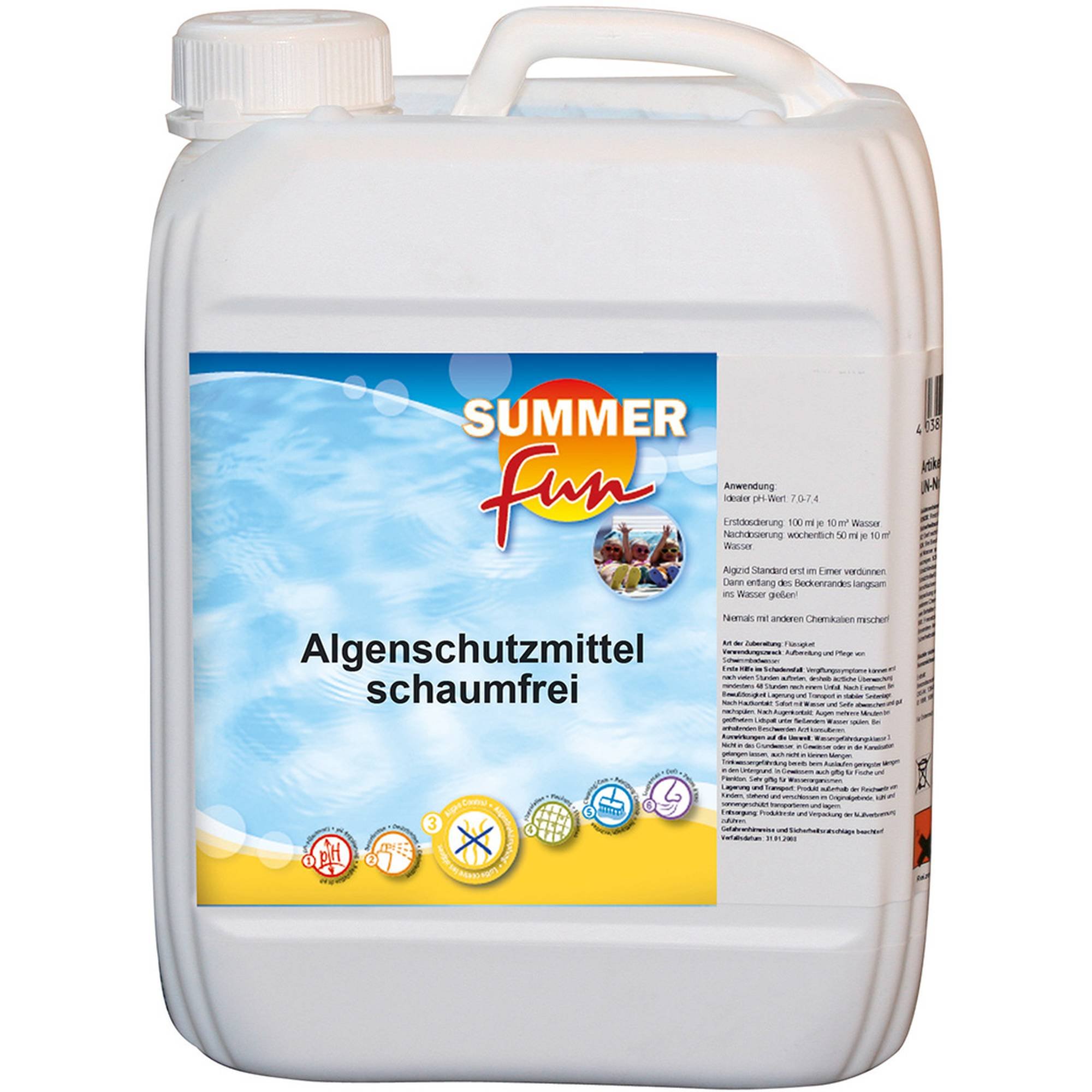 Summer Fun - Algenschutzmittel schaumfrei - Algizid, 5 Ltr.