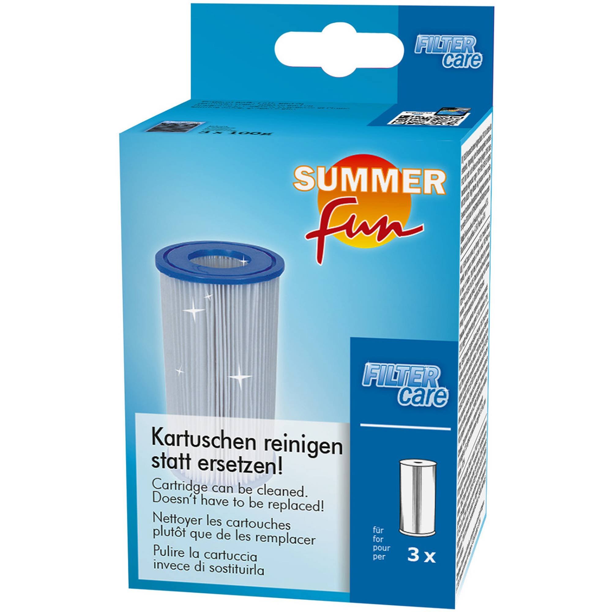 Summer Fun - Filter Care - 3x 100g Entkalkt und Reinigt Filterkartuschen von Fett und Öl, 0,3 kg