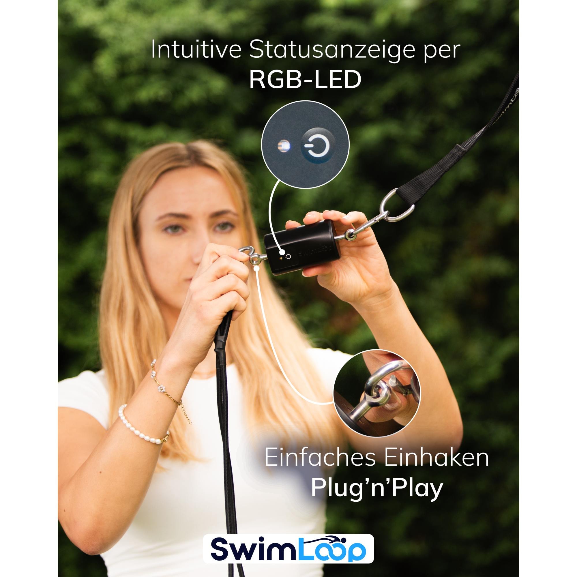 SwimLoop Schwimmgurt mit KI Schwimmtrainer und App