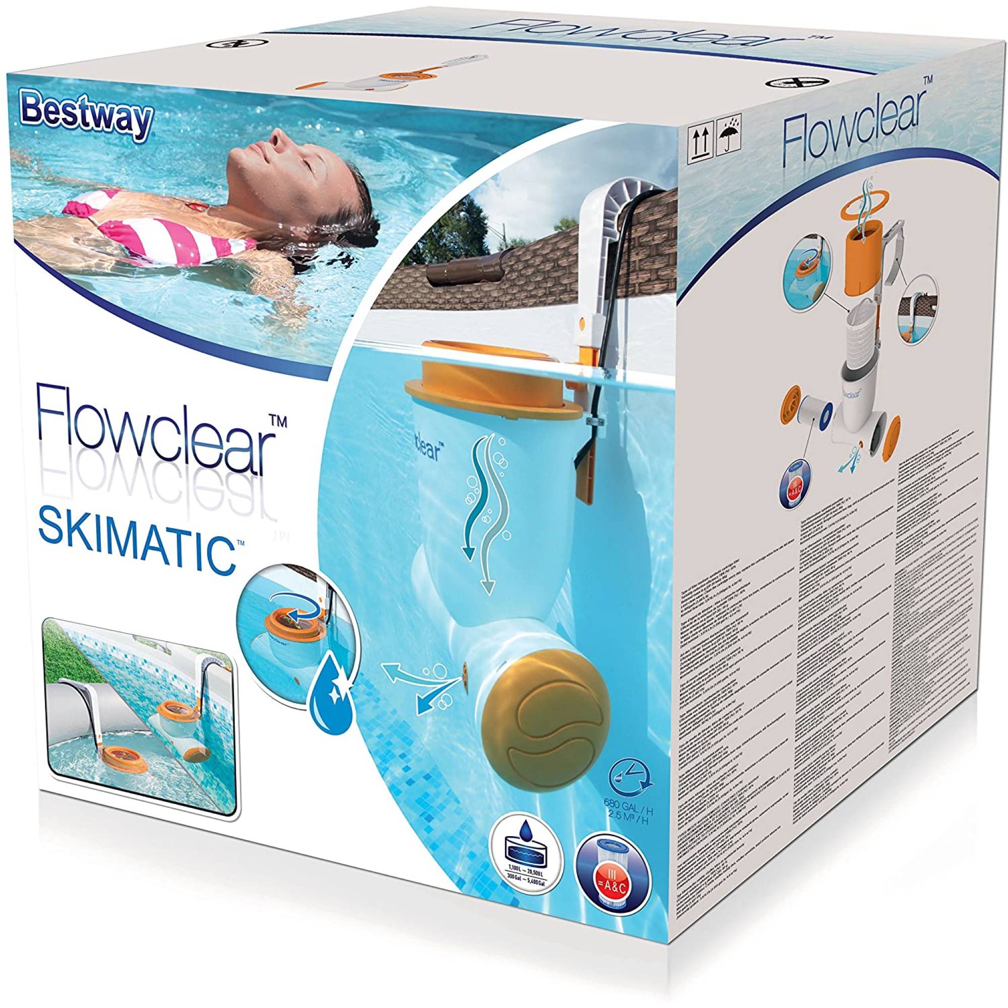 Bestway 58462 Einhängefilter Flowclear Skimatic, Umwälzvolumen 2.500 l/h, (Kartusche 58012) Bestway 58462 Einhängefilter Flowclear Skimatic, Umwälzvolumen 2.500 l/h, (Kartusche 58012)