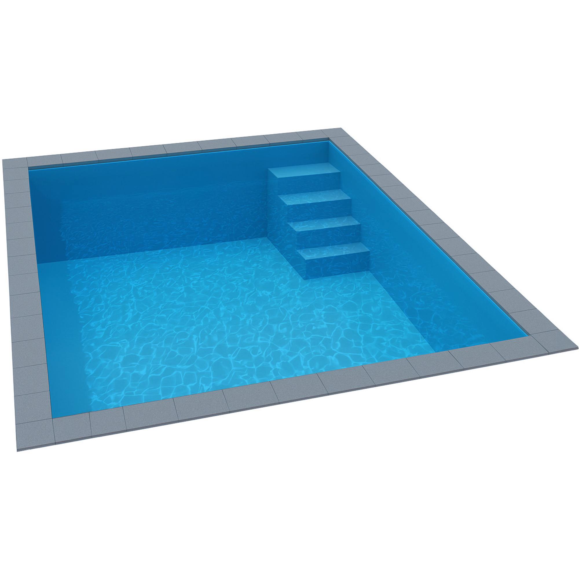 KWAD Styropor Pool Easy mit gerader Treppe rechts 7 x 3,5 x 1,5 m blau