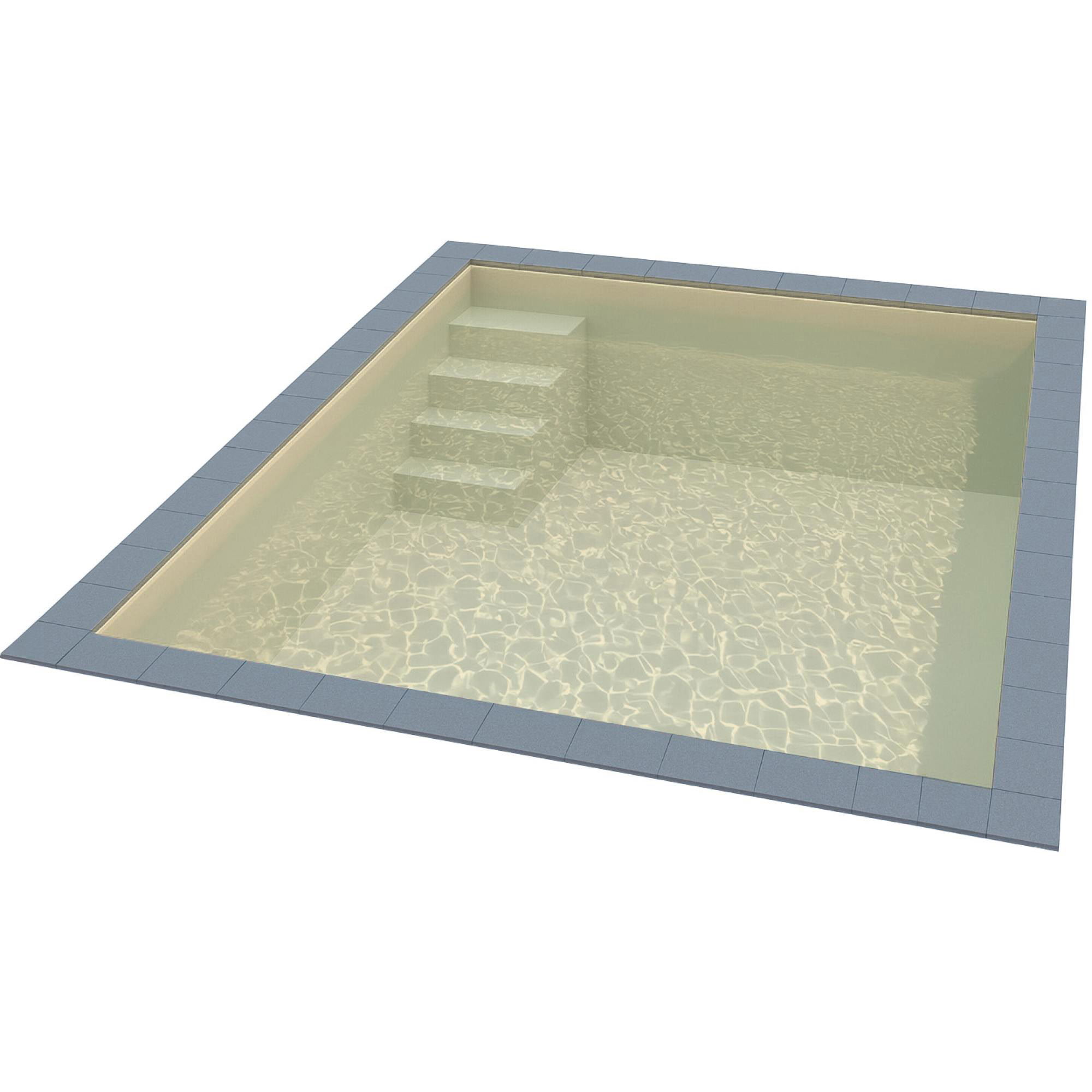 KWAD Styropor Pool Easy mit gerader Treppe links 6 x 3 x 1,5 m sand