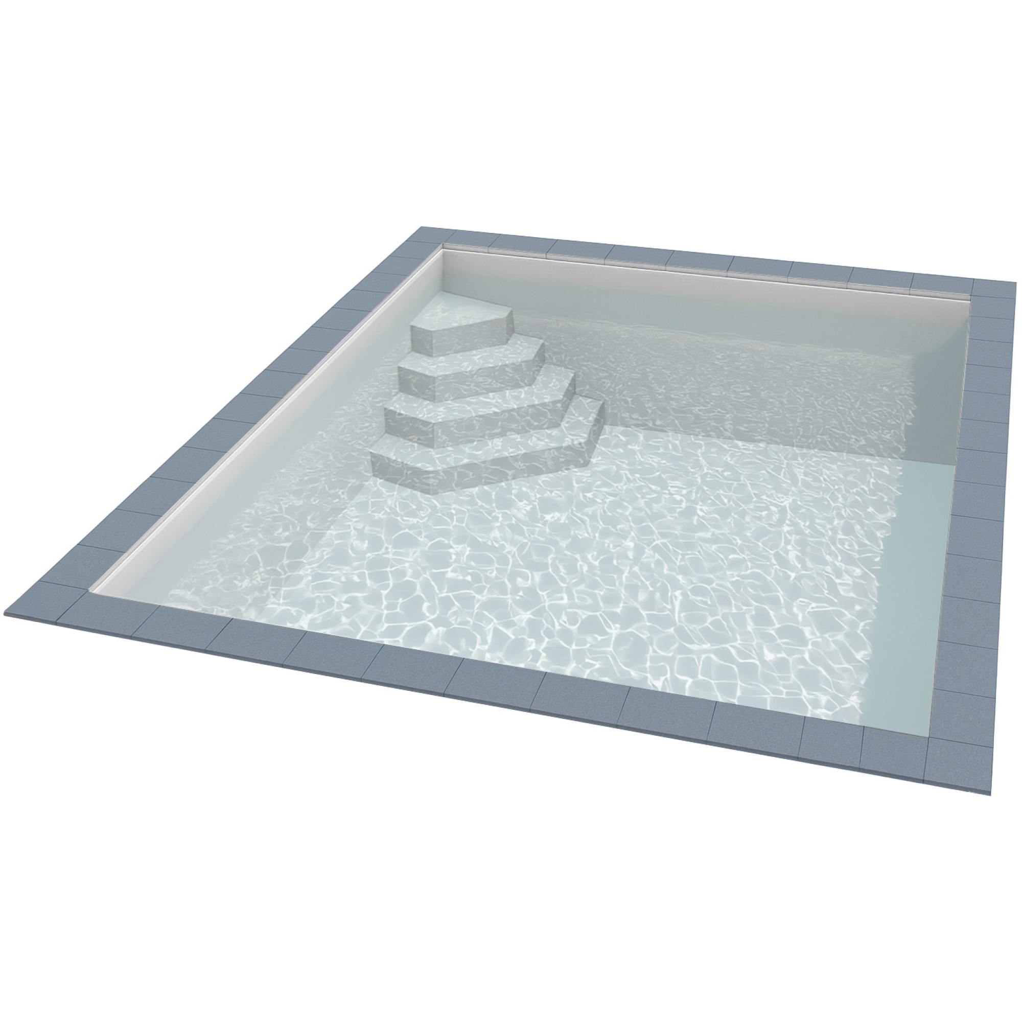 KWAD Styropor Pool Easy mit Ecktreppe links 6 x 3 x 1,5 m weiß