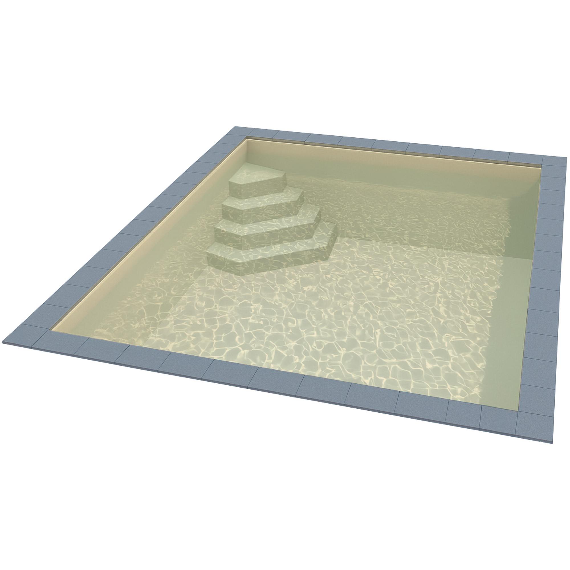 KWAD Styropor Pool Easy mit Ecktreppe links 7 x 3,5 x 1,5 m sand