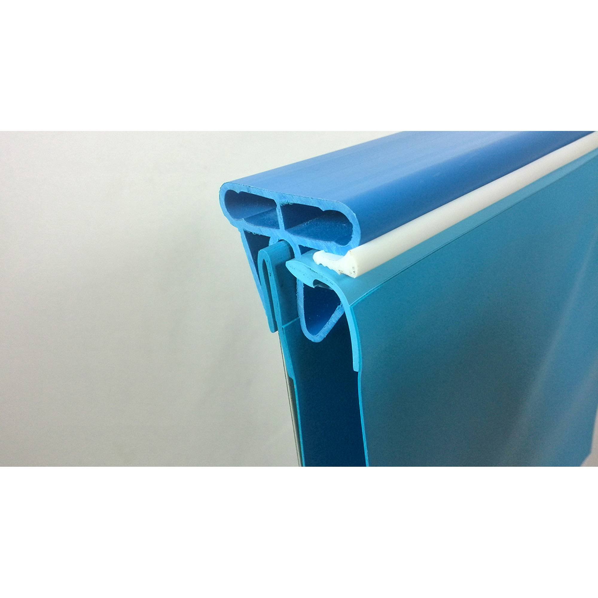 Stahlwandpool oval Exklusiv 525x320x120 cm, Stahl 0,6 mm weiß, Folie 0,6 mm blau, Einhängebiese
