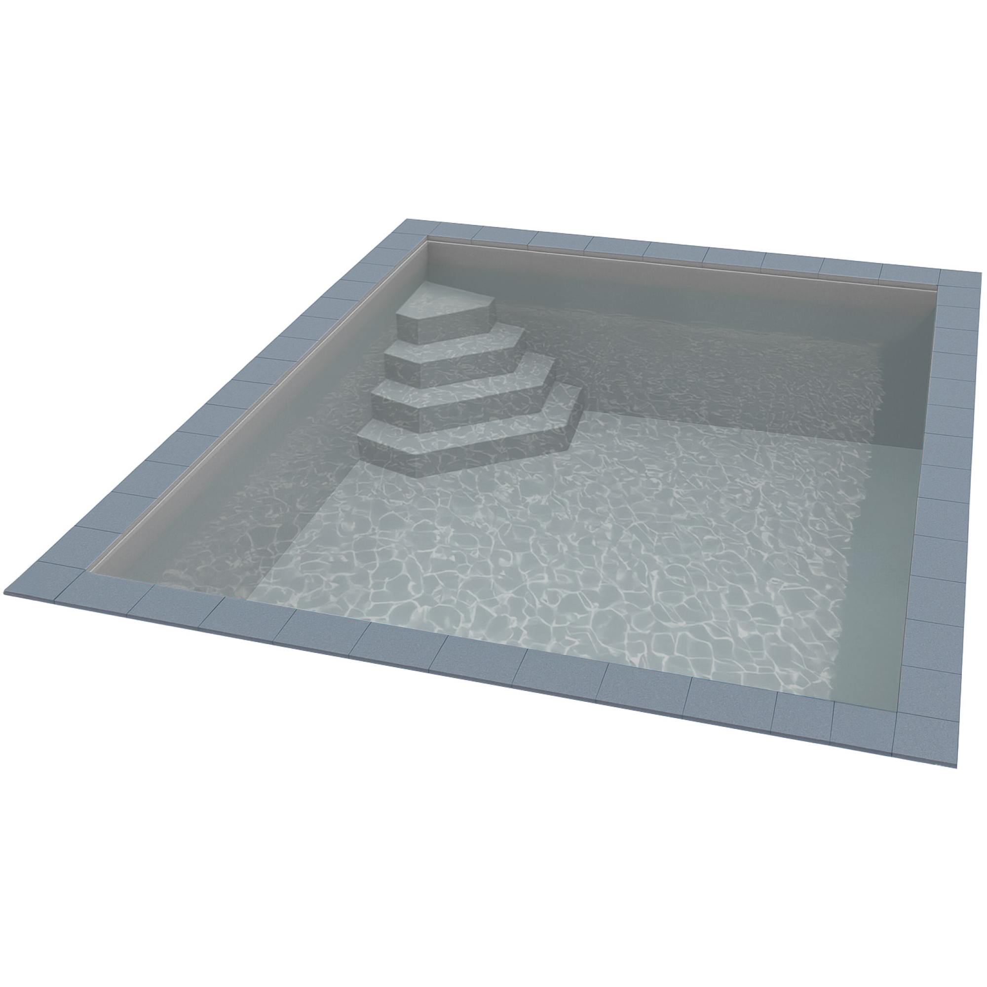 KWAD Styropor Pool Easy mit Ecktreppe links 6 x 3 x 1,5 m grau