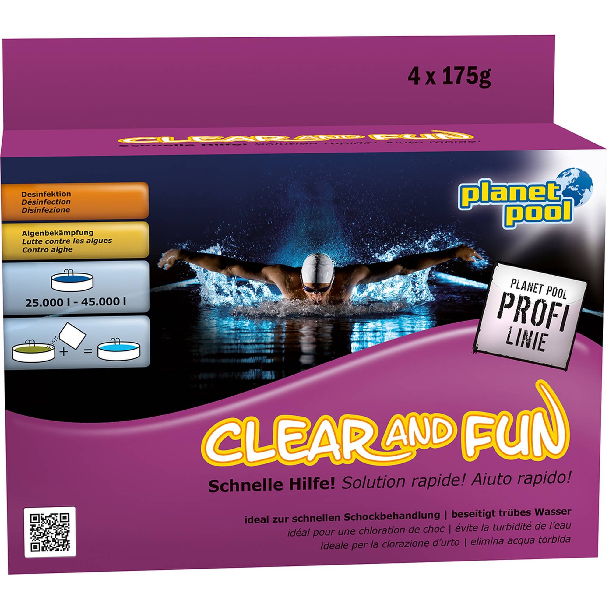Planet Pool Profi Line - Clear and Fun - Wasserpflege Set, 0,7 kg